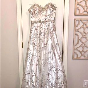 White detailed Prom dress
